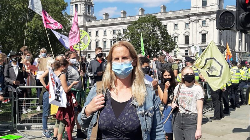 Beth Winter MP at Extinction Rebellion action in Westminster