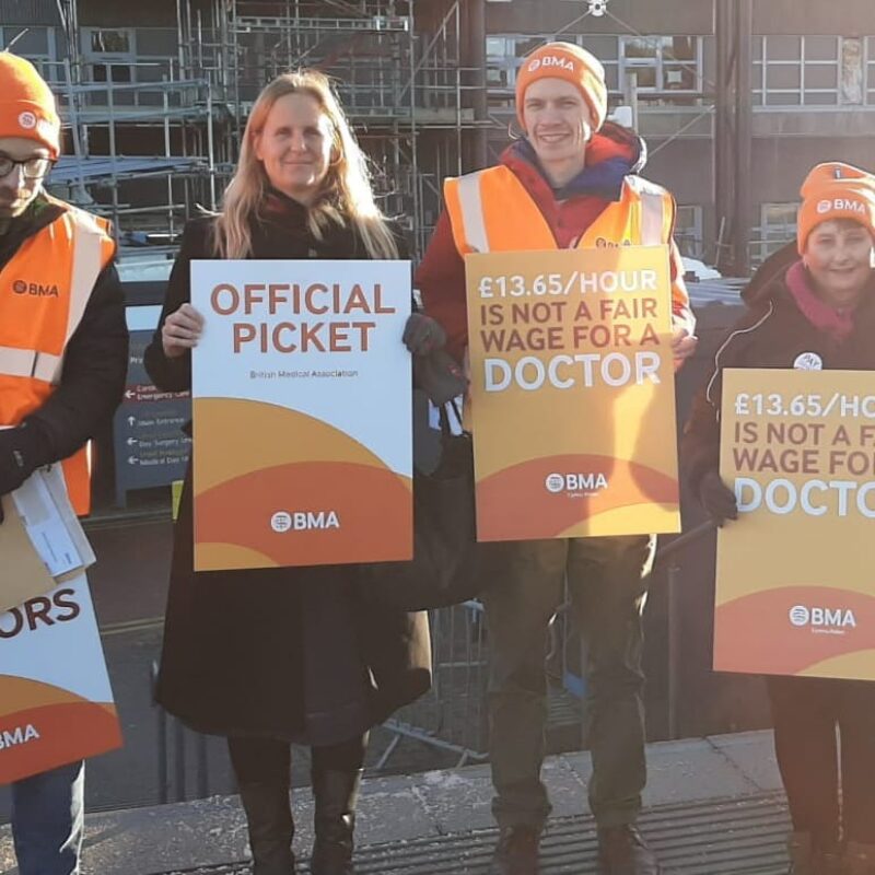On the picket line at Prince Charles Hospital